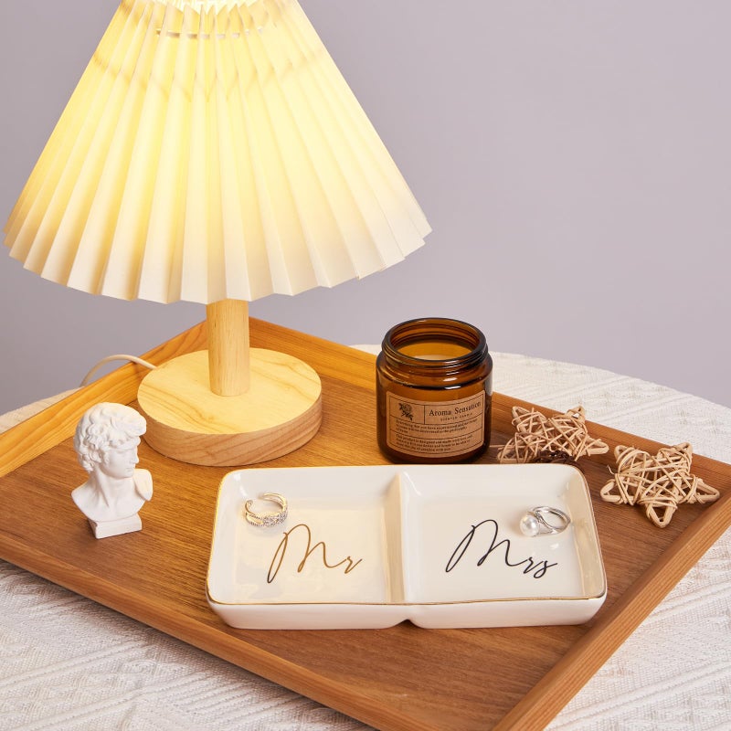 Piudee Engagement Ring Dish Future Mr and Mrs Gifts Ring Dish Wedding Ring Holder Jewelry Dish, Bridal Shower Gift for Bride to be Wedding Engagement Gifts for Her/Couples/Newlyweds Women - Image 2