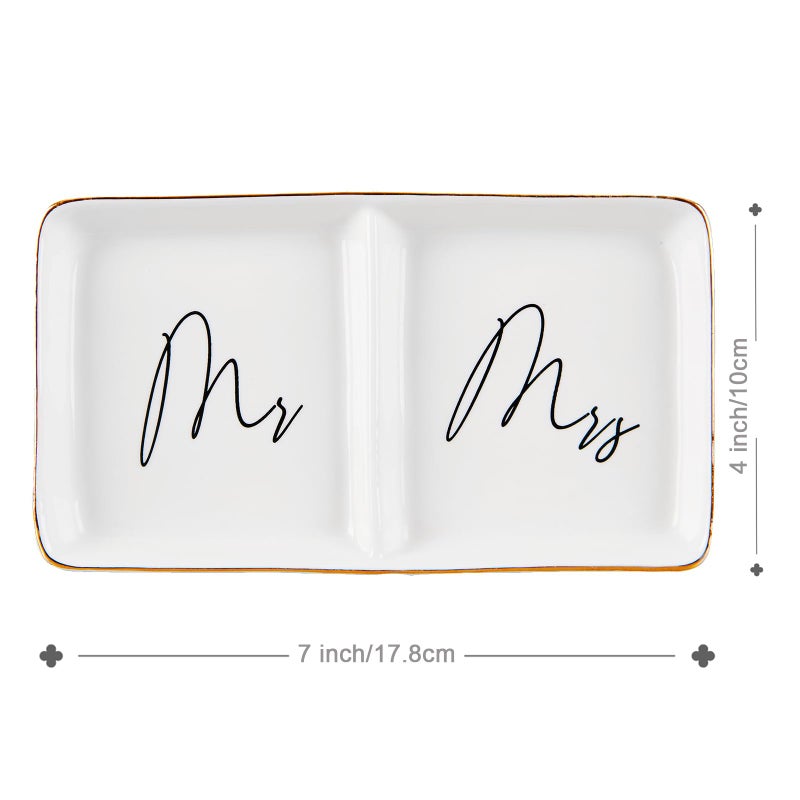 Piudee Engagement Ring Dish Future Mr and Mrs Gifts Ring Dish Wedding Ring Holder Jewelry Dish, Bridal Shower Gift for Bride to be Wedding Engagement Gifts for Her/Couples/Newlyweds Women - Image 4
