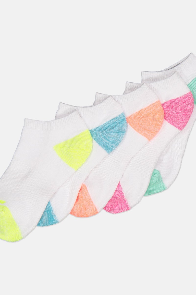 SKECHERS Kids Girl 6 Pairs Of No Show Cushion Socks, White Combo  - Image 2
