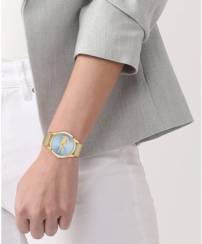 LACOSTE Round Analog Women'S Ionic Plated Thin Gold Steel Case  Watch - Image 5