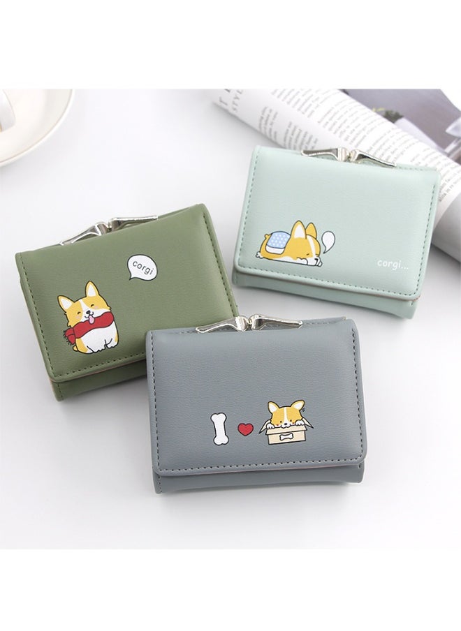 NIBEMINENT Women's Purse Cartoon Cute Clutch Purse Coin Purse Pu Triple Fold Women's Short Purse Money Clip  - Image 3