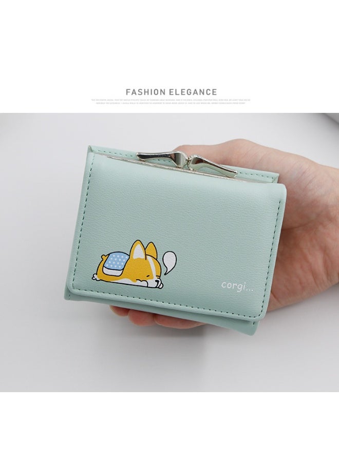 NIBEMINENT Women's Purse Cartoon Cute Clutch Purse Coin Purse Pu Triple Fold Women's Short Purse Money Clip  - Image 2