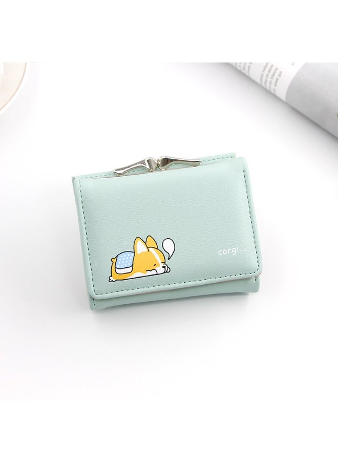 NIBEMINENT Women's Purse Cartoon Cute Clutch Purse Coin Purse Pu Triple Fold Women's Short Purse Money Clip  - Image 1