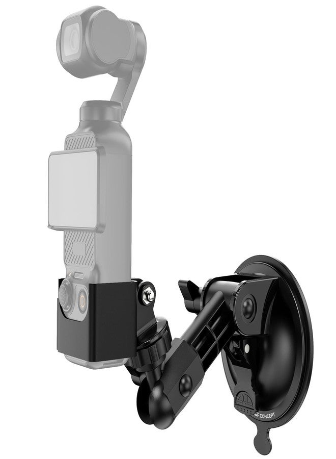 كيه آند إف كونسبت حامل شفط من K&F Concept لكاميرا DJI Osmo Pocket 3، حامل تثبيت على زجاج السيارة الأمامي أو لوحة القيادة لكاميرات GoPro Hero 13/12/11/10/9 باللون الأسود، وكاميرات DJI Osmo Action 3/4/5 Pro، وملحقات كاميرا Insta360 X5/X4 - Image 1