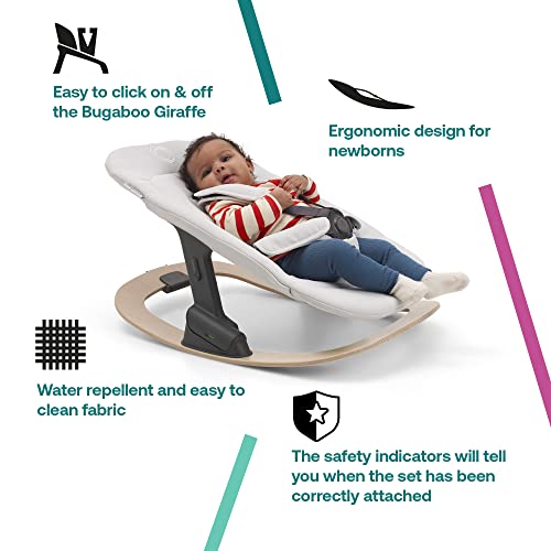 Bugaboo Giraffe Newborn Set – Padded Infant Seat Insert with 5-Point Harness – Ergonomic Baby Lounger Attachment for Giraffe High Chair & Rocker Frame – Birth to 6 Months - Tornado Grey - Image 3