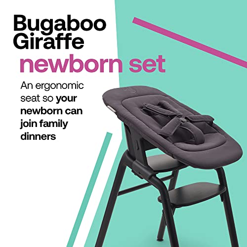 Bugaboo Giraffe Newborn Set – Padded Infant Seat Insert with 5-Point Harness – Ergonomic Baby Lounger Attachment for Giraffe High Chair & Rocker Frame – Birth to 6 Months - Tornado Grey - Image 2