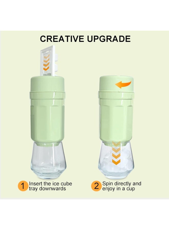 VICTORIA ANNA Creative Round Non-Press Ice Cube Maker - Household 3-Compartment Ice Tray with Lid - Image 4