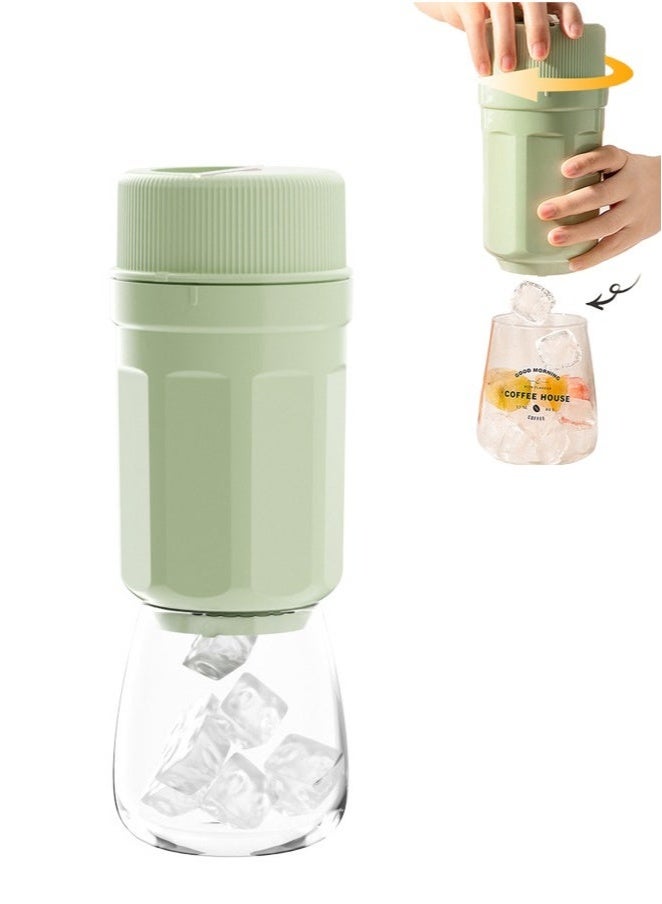 VICTORIA ANNA Creative Round Non-Press Ice Cube Maker - Household 3-Compartment Ice Tray with Lid - Image 3