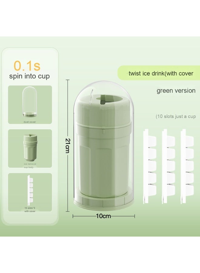 VICTORIA ANNA Creative Round Non-Press Ice Cube Maker - Household 3-Compartment Ice Tray with Lid - Image 2