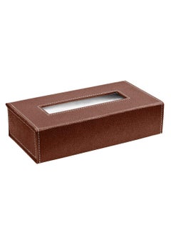 D'HIDES DHIDES Handcrafted Tissue Paper Tissue Holder Car Tissue Box Textured Dark Brown Colour  - Image 3