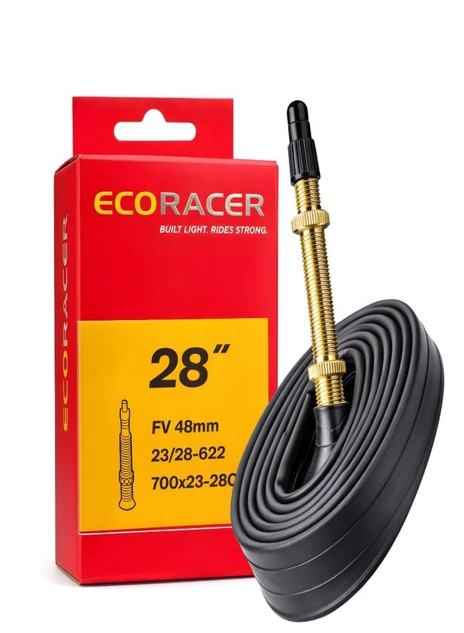 FCCRACING Ralson ECORACER Bicycle Tube 700x23-28C | Presta Valve 48mm | Premium Butyl Rubber Inner Tube for Bicycle (Pack of 1) - Image 1