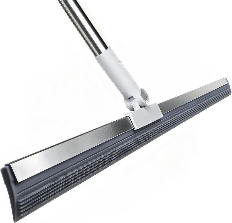 PUREXA 19.7'' Large Floor Squeegee with 51''-58'' Stainless Steel Telescoping Handle, Professional Silicone Squeegee Broom for Removing Water on Concrete Floor, Tile Floor, Epoxy, Garage, Driveway - Image 1