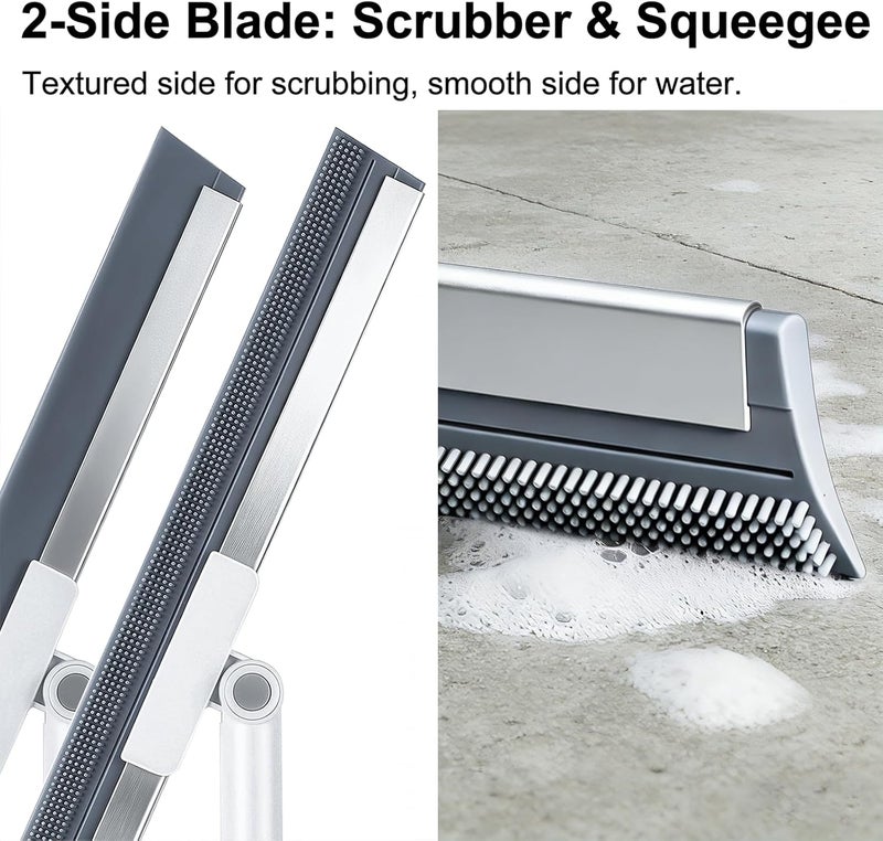 PUREXA 19.7'' Large Floor Squeegee with 51''-58'' Stainless Steel Telescoping Handle, Professional Silicone Squeegee Broom for Removing Water on Concrete Floor, Tile Floor, Epoxy, Garage, Driveway - Image 5