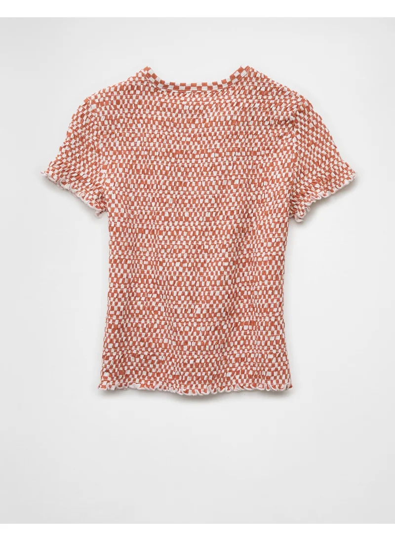 امريكان ايجل AE Smocked Hey Baby Tee