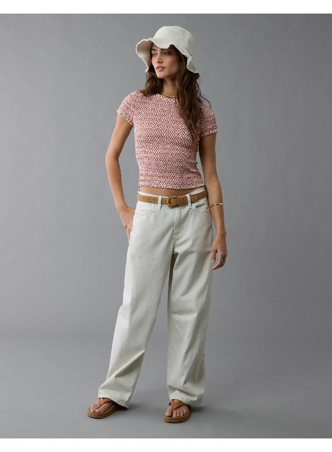 American Eagle AE Smocked Hey Baby Tee - Image 5