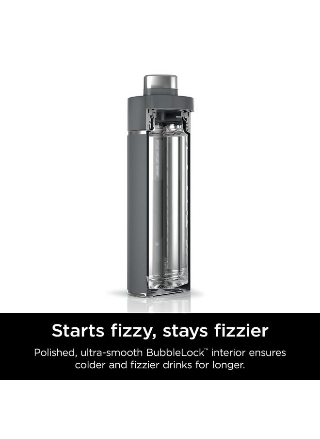 Ninja Ninja Thirsti 18oz Travel Water Bottle, For Carbonated Sparkling Drinks, Colder and Fizzier Longer, Leak Proof, 24 Hrs Cold, Dishwasher Safe, Stainless Steel Insulated Tumbler, Charcoal Gray, DW1801GY  - Image 4
