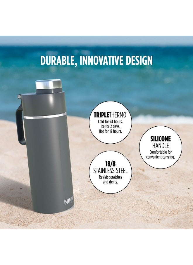 Ninja Ninja Thirsti 18oz Travel Water Bottle, For Carbonated Sparkling Drinks, Colder and Fizzier Longer, Leak Proof, 24 Hrs Cold, Dishwasher Safe, Stainless Steel Insulated Tumbler, Charcoal Gray, DW1801GY  - Image 5
