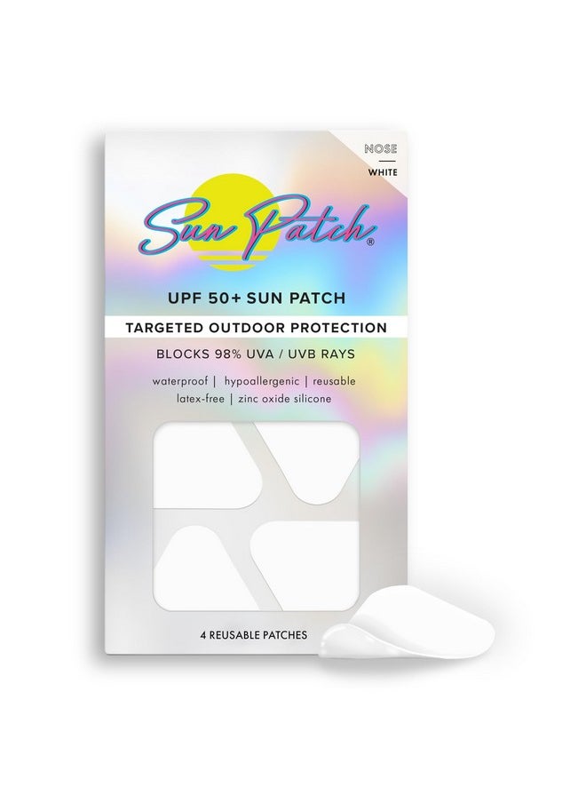 SUN PATCH PEEL AND STICK SUNBLOCK Sun Patch Reusable Sun Screen Silicone Patches For Uv Protection & Face Sunscreen Sun Face Patches For Sun Exposure (1 Pack4 Nose Shapes) (White) (Golf Surf Swim Ski & Snow Outdoors)  - Image 1