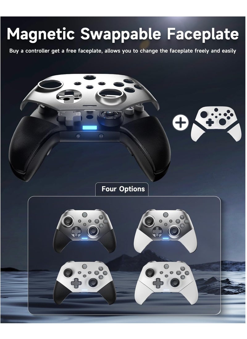 Verci EasySMX X10 PC Controller for Black Myth: Wukong - Enhanced Wireless Bluetooth Controller with a Swappable Faceplate/Hall Joysticks and Triggers for PC/Switch/Steam/Android TV/Android and iOS Mobile(Black)  - Image 2