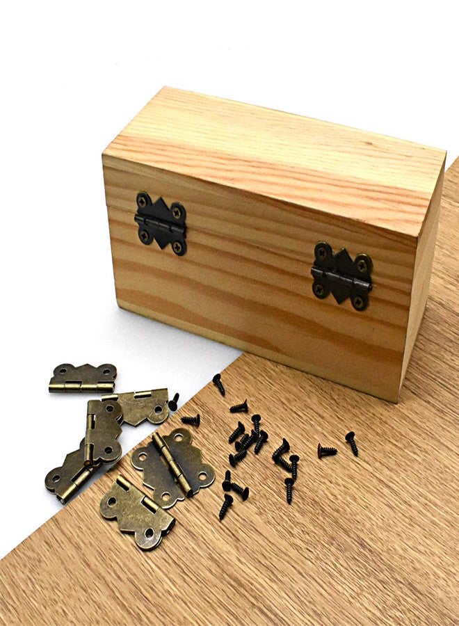 NIANNIAN 50 Pieces Antique Small Box Hinges Mini Hinges Retro Butt Hinges Gift Box Hinges with 200Pcs Screws for DIY Jewelry Box - Image 3