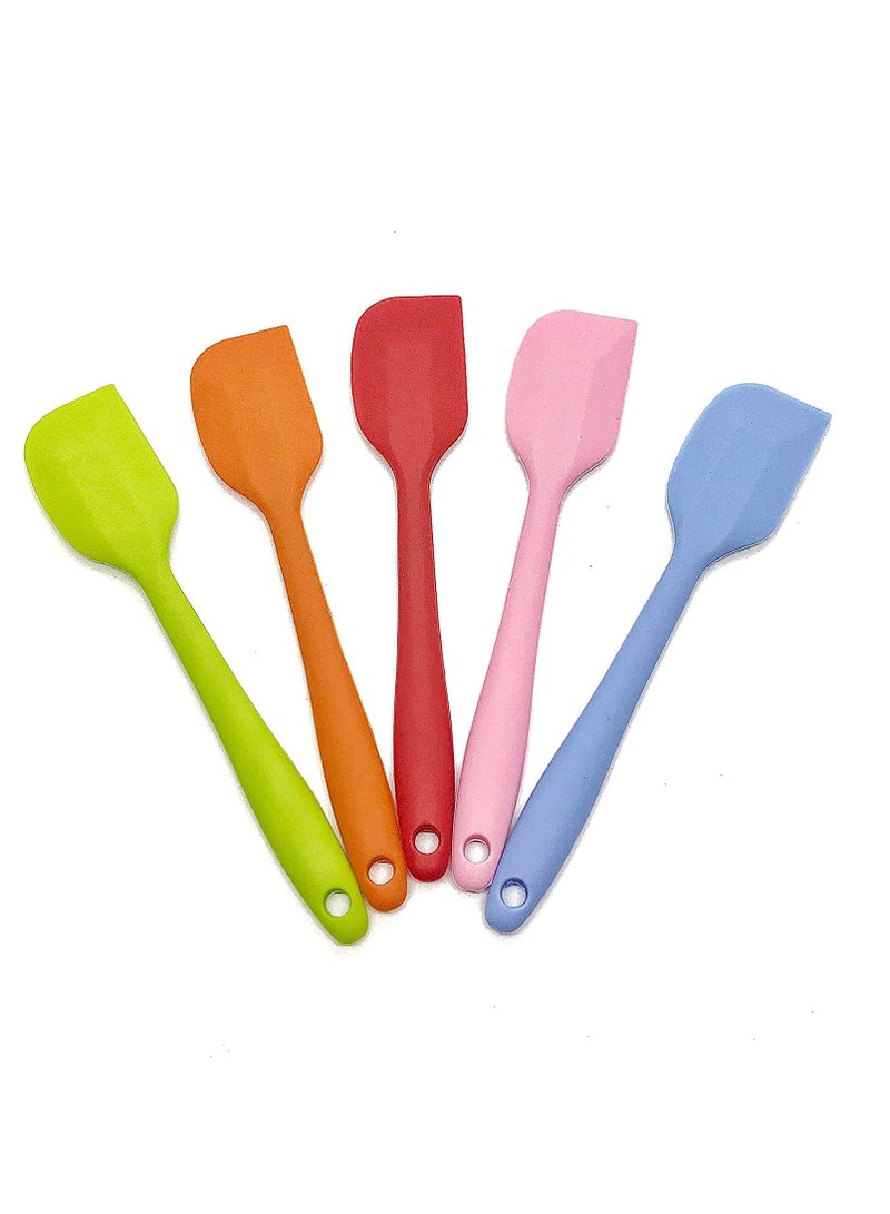 SOLARAE Silicone Spatula Set | 5 Versatile Tools Created for Cooking, Baking and Mixing | One Piece Design, Non-Stick & 600F Heat Resistant | Strong Stainless Steel Core - Image 1