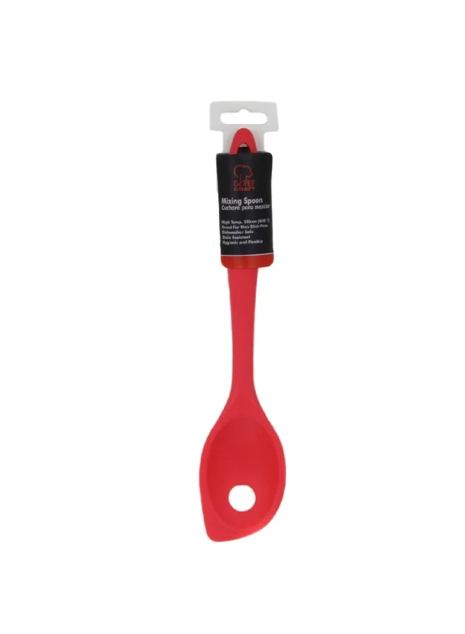 Chef Craft Premium Dishwasher Safe Silicone Mixing Spoon Red 11inch 13031