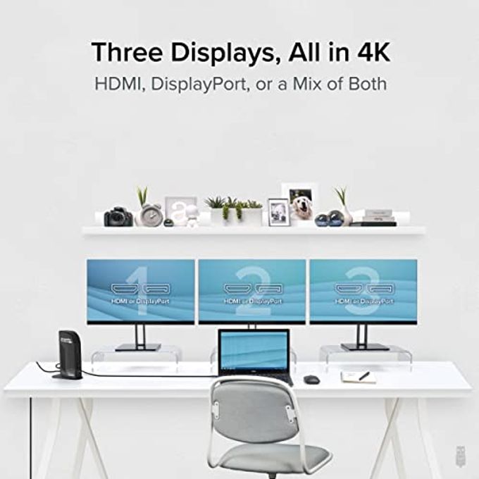 Plugable 13-In-1 Usb C Docking Station 4K Triple Monitor With 100W Power Delivery | Usb C Dock For Windows, Mac, Chromeos, Thunderbolt | Driver Required | 3X Hdmi And 3X Displayport (Ud-Ultc4K) - Image 3