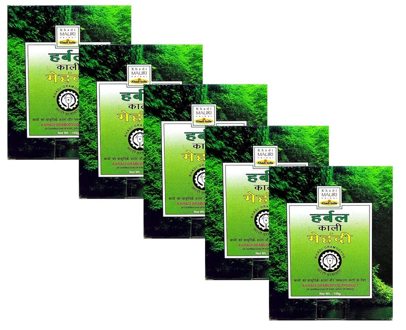 Khadi Mauri BlackKaali MehndiPack of 5 100 Grams eachTotal 500 Grams