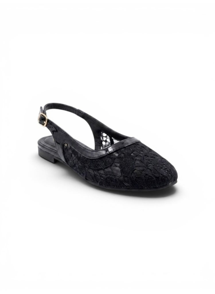 LIFESTYLISH Ballerina Flat Dentelle With Buckle BF-809 - Black - Image 2