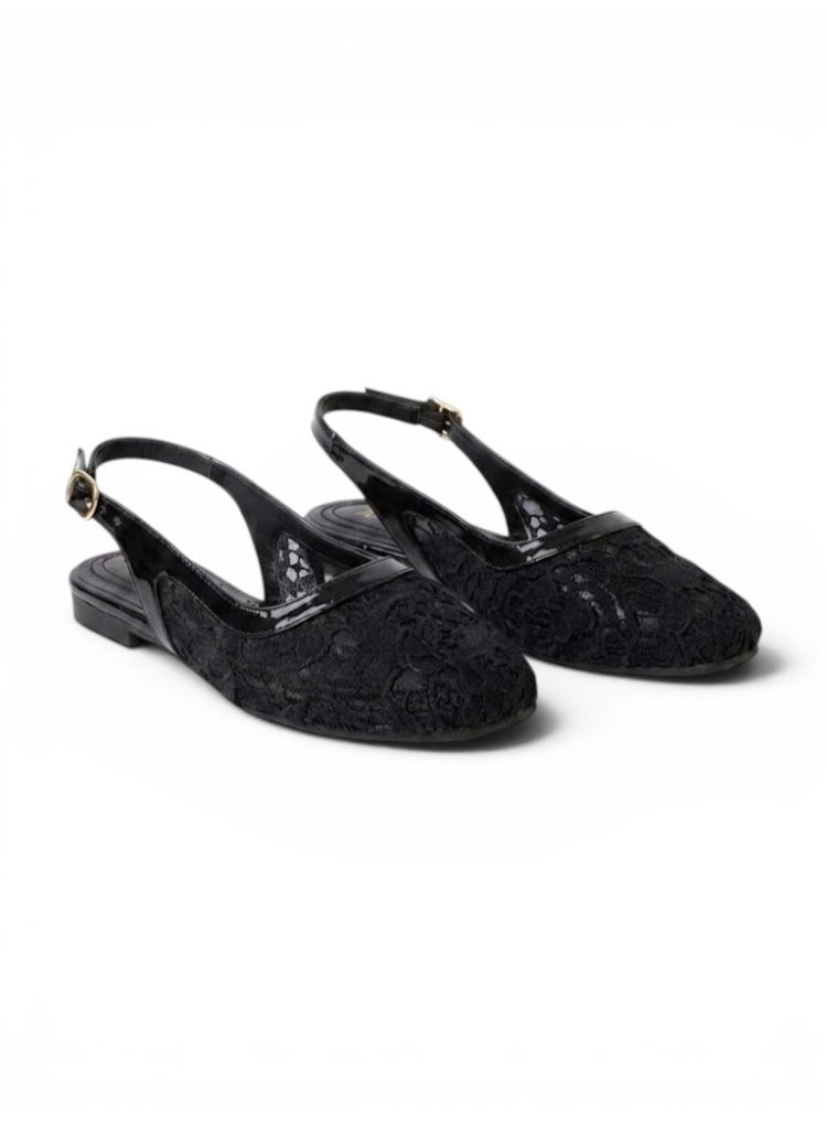 LIFESTYLISH Ballerina Flat Dentelle With Buckle BF-809 - Black - Image 3