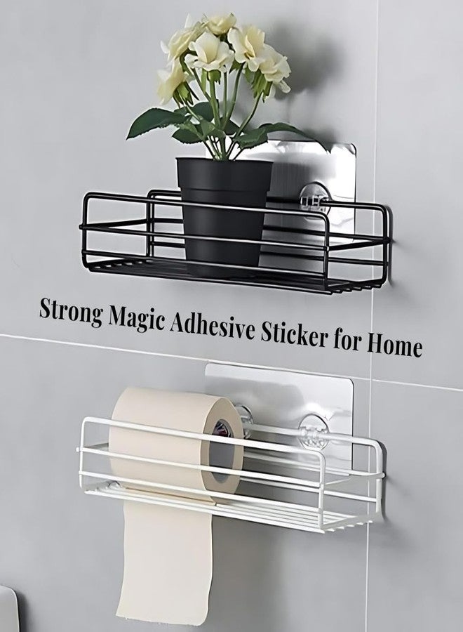 draval 1st Choice Unique Strong Magic Adhesive Sticker for Bathroom Self Corner Shelves Pack of 6 Pcs (Big Adhesive Sticker) - Image 4