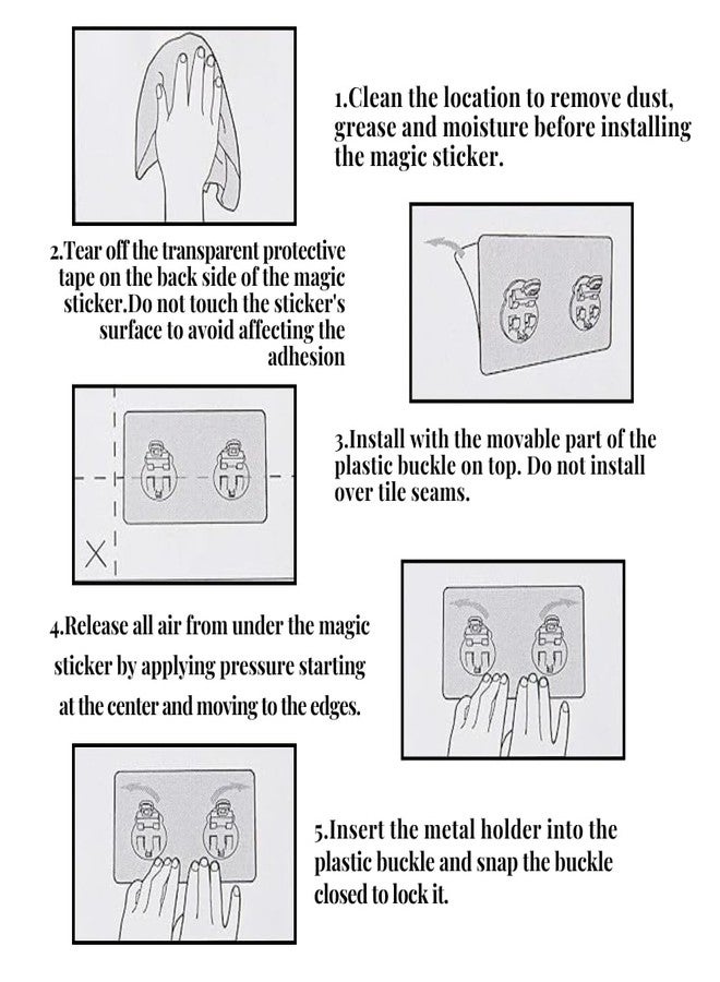 draval 1st Choice Unique Strong Magic Adhesive Sticker for Bathroom Self Corner Shelves Pack of 6 Pcs (Big Adhesive Sticker) - Image 3