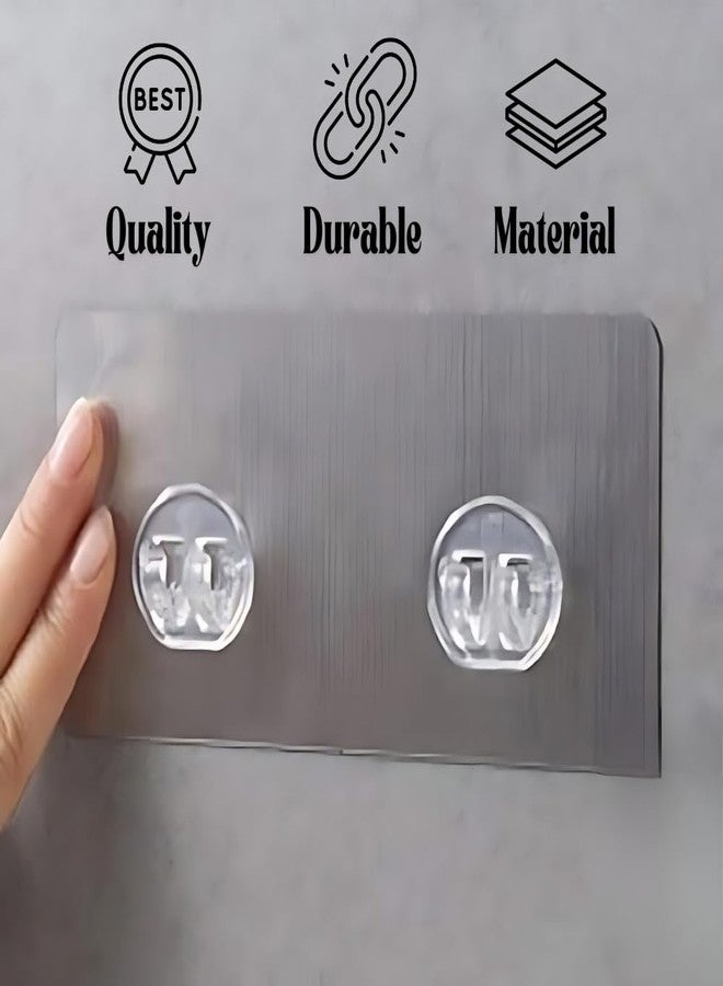 draval 1st Choice Unique Strong Magic Adhesive Sticker for Bathroom Self Corner Shelves Pack of 6 Pcs (Big Adhesive Sticker) - Image 2