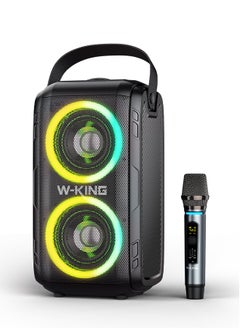 W-KING Bluetooth Speaker Loud 80W, Super Rich Bass, Huge 105dB Sound Powerful Portable Outdoor Speakers Bluetooth Wireless, IPX5 Haut Parleur Speaker Party Lights, EQ, 24H, USB Playback, TF Card, AUX, Black  - Image 2
