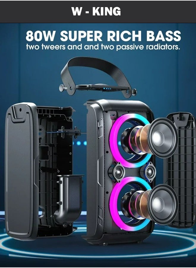 Party Box T-9 Wireless Speaker With Mic, 80W Powerful to Shake the Room