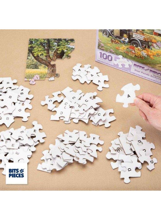 Bits and Pieces 100 Piece Big Piece Jigsaw Puzzle For Seniors 15" X 19" Home Grown 100 Pc Fall On The Farm Large Lettered Pieces Mental & Physical Dexterity Jigsaw By John Sloane - Image 4