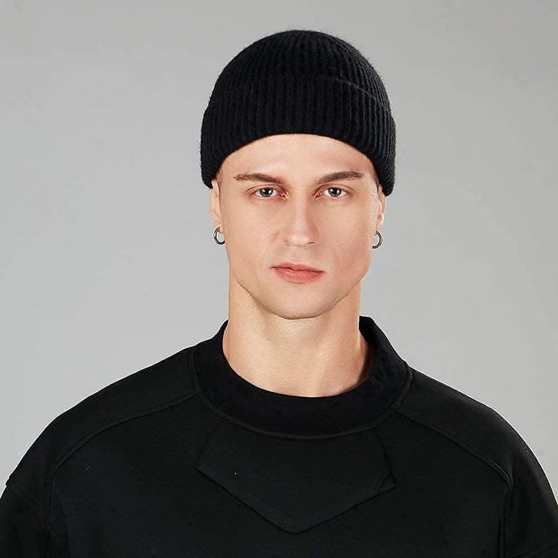 Roybens Swag Wool Knit Cuff Short Fisherman Beanie for Men Women, Winter Warm Hats - Image 4