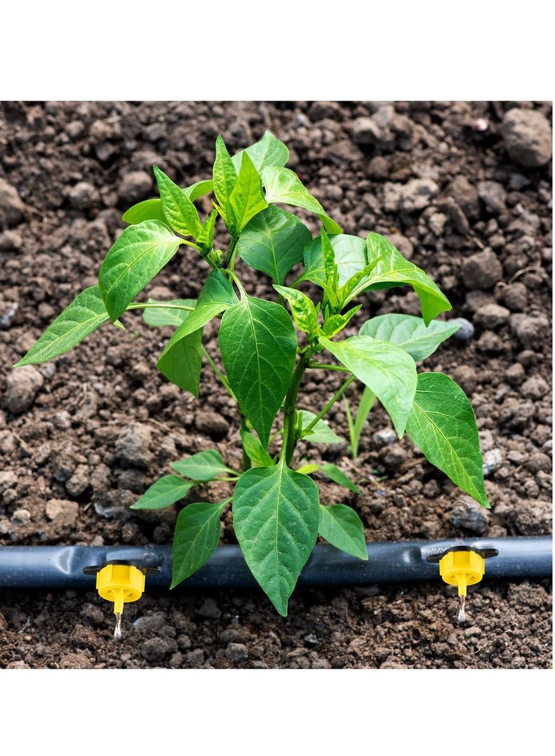 SYOSI Drip Irrigation Emitters, 50pcs Drip Irrigation Pressure Regulator, Adjustable Irrigation Drippers Sprinklers 360 Degree 1/4 Inch Barbed Anti-Clogging Drippers for Garden Watering System - Image 4