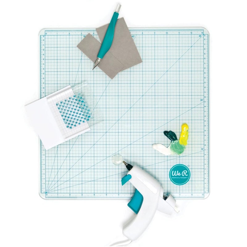We R Memory Keepers Glass Cutting Mat, White, Sturdy Craft Work Surface, Easy Cleanup, Measuring, Draw Straight Lines, Good for Polymer Clay, Ink, Paint, Card Making, Paper Cutting, and More - Image 4