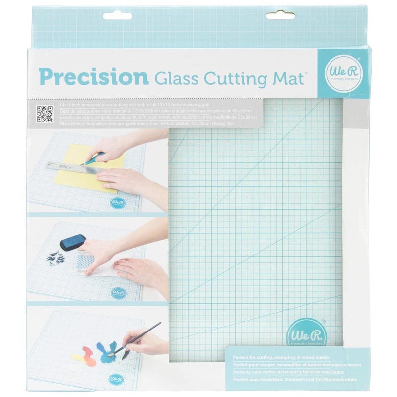 We R Memory Keepers Glass Cutting Mat, White, Sturdy Craft Work Surface, Easy Cleanup, Measuring, Draw Straight Lines, Good for Polymer Clay, Ink, Paint, Card Making, Paper Cutting, and More - Image 2