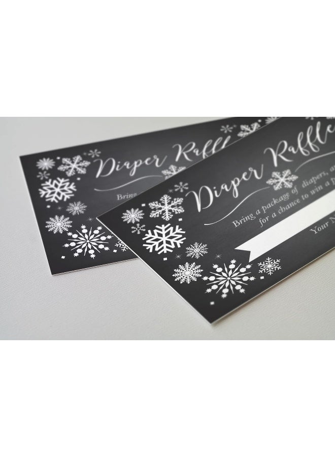 Your Main Event Prints Baby It's Cold Outside Snowflake Baby Shower Invitations - Christmas Winter Wonderland Baby Shower Invites and Diaper Raffles - 20 Fill-in Invitations and Envelopes - Image 3