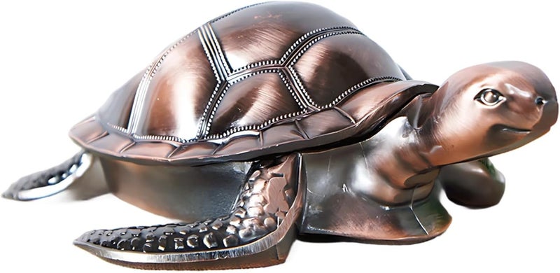 Generic Turtle Ashtray, Metal Patio Ashtray With Lid, Vintage Red-Bronze Outdoor Ashtray, 7.1 X 6.1 In, Home Decor Gift For Longevity - Image 1