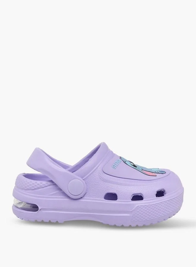 ديزني Girls Stitch And Angle Print Clogs