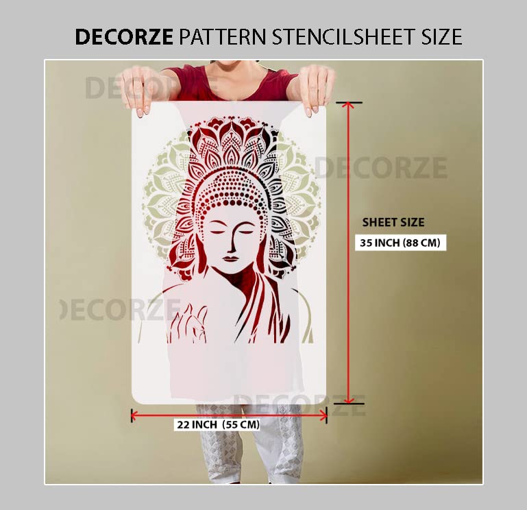 DECORZE Buddha Wall Art, Buddha Stencils, Buddha Art, Budda Stencil for Painting, Buddha Paiting on Wall, Buddha Designs on WallsDBS-0122 - Image 2