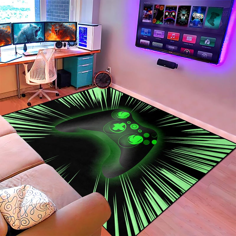 kodhyvj Gamer Rugs Controller Gamepad Carpets Game Rugs for Boys Gaming Bedroom Home Decor Mats 2'5""x4' - Image 1