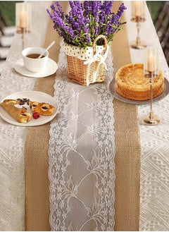 Jute woven lace tablecloth, 180x30 cm, wedding lace linen tablecloth, Thanksgiving, baby christening decorative tablecloths, wedding, cafe, party decorations - pzsku/Z974C39092CD7237FCCEFZ/45/_/1721058124/00f5b19f-dedf-4084-bed9-bdc440f703f5