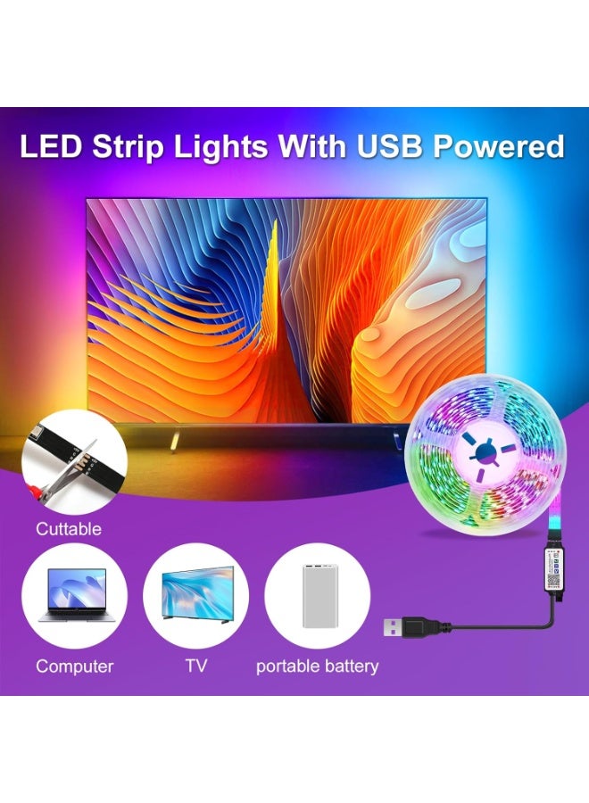 HIKMA Plus TV LED Strip Lights 5m USB RGB Backlight For 55-70 Inch TV With APP Remote Control Music Sync Ambient Lighting - Image 2