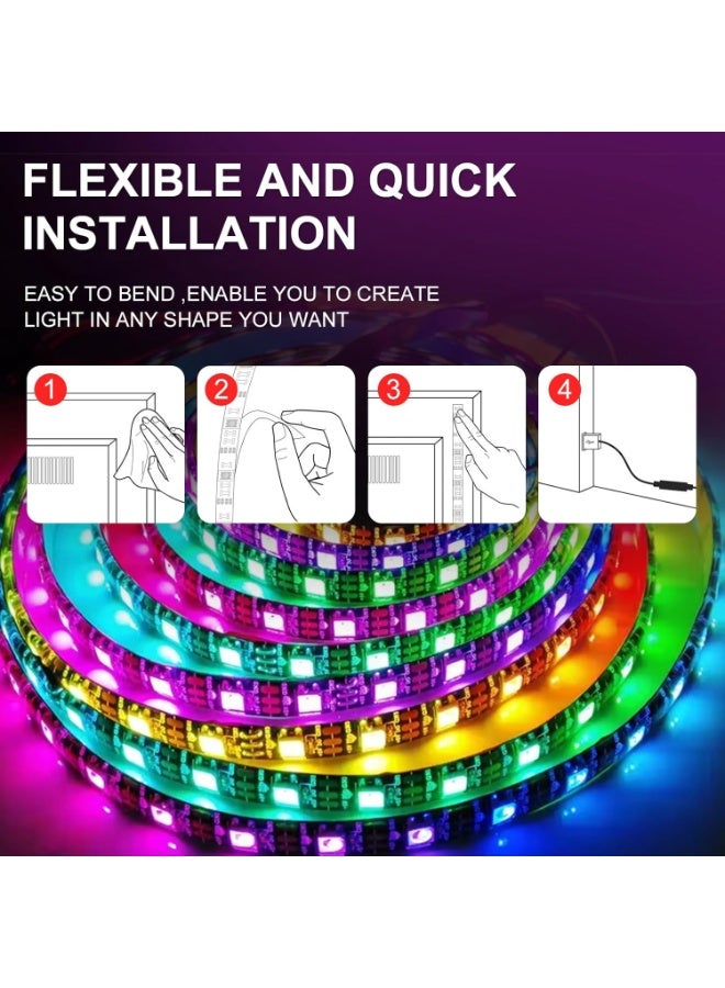 HIKMA Plus TV LED Strip Lights 5m USB RGB Backlight For 55-70 Inch TV With APP Remote Control Music Sync Ambient Lighting - Image 3