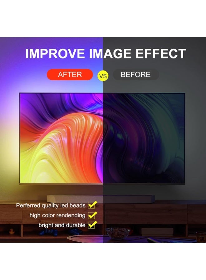 HIKMA Plus TV LED Strip Lights 5m USB RGB Backlight For 55-70 Inch TV With APP Remote Control Music Sync Ambient Lighting - Image 5
