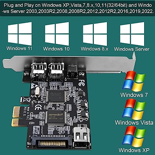 LinksTek 4-Ports PCIE 1394A Firewire 400 Card for Windows OS and MAC OS PCs, TI TSB43AB23, 3X 6Pin and 1X 4Pin 1394A Interface, with 4Pin to 6Pin 1394A Cables and Low Profile Bracket (PCIE-TSB43AB23) - Image 4